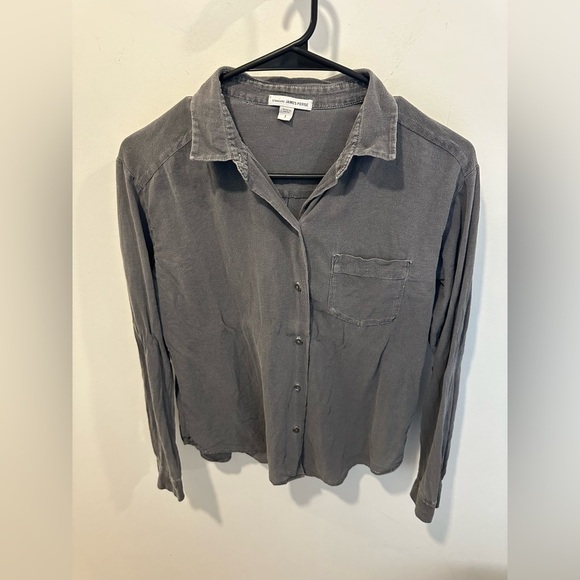 JAMES PERSE COTTON BUTTON DOWN TOP - Picture 1 of 6